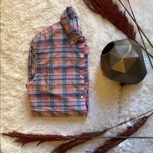 JCREW MEN’S SMALL CASUAL PINK BLUE PLAID SHIRT